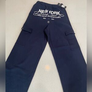 Fashion Nova Dark Blue Cargo Pants